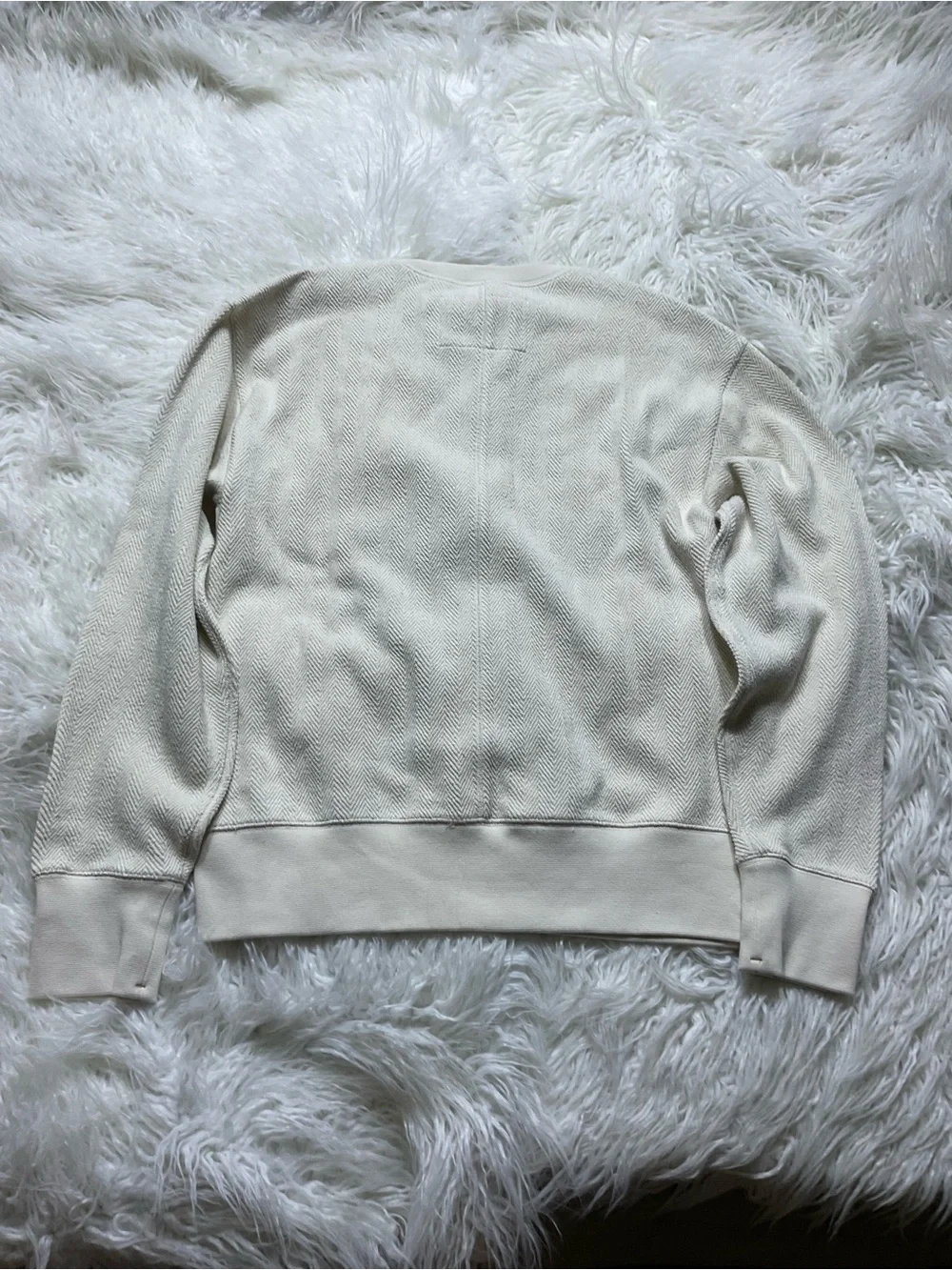 NWT BANANA REPUBLIC TEXTURE FRENCH TERRY SWEATSHIRT in Transition Cream White